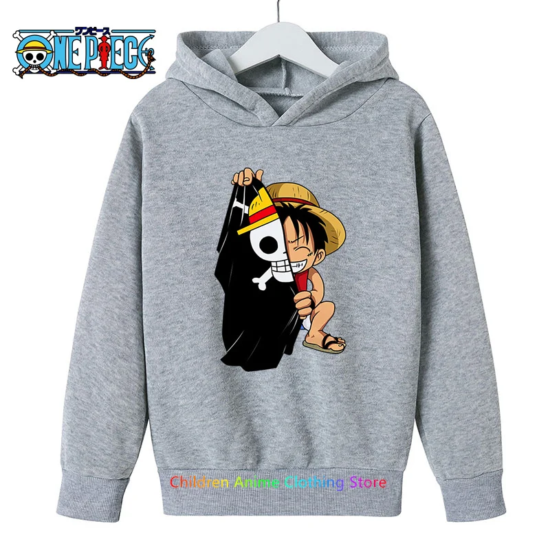 New Sweatshirts For Boy Children's Clothing One Piece Luffy Tops For Girls Kids Costume Undefined Baby Boy Clothes Hoodies