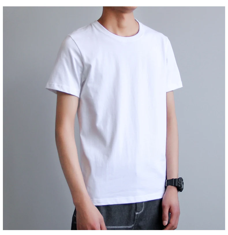 

M4547 Short-sleeved t-shirt men's summer trend men's all-match clothes cotton solid color half-sleeve t-shirt