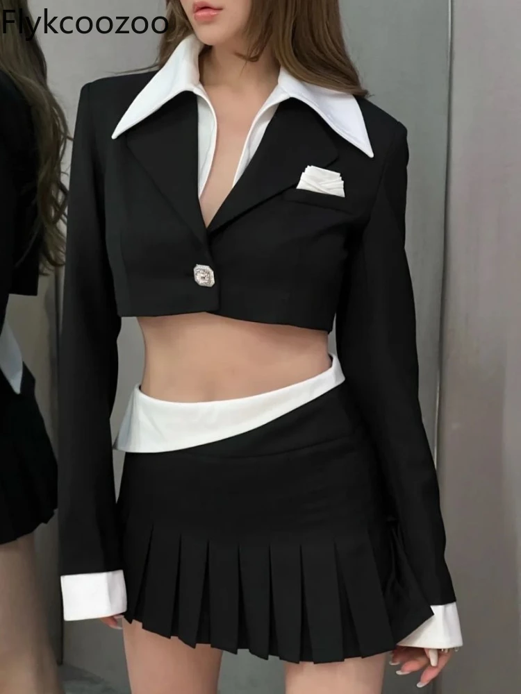 

Flykcoozoo 2022 Весенний костюм из двух предметов, кардиган, куртка + юбка, костюмы из 2 предметов, сексуальный шикарный Элегантный Модный трендовый...