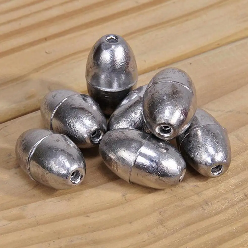 

Lead Durable Abrasion Resistance Olive Shape for Freshwater Sinker 100Pcs Lead Weight Fishing for Freshwater