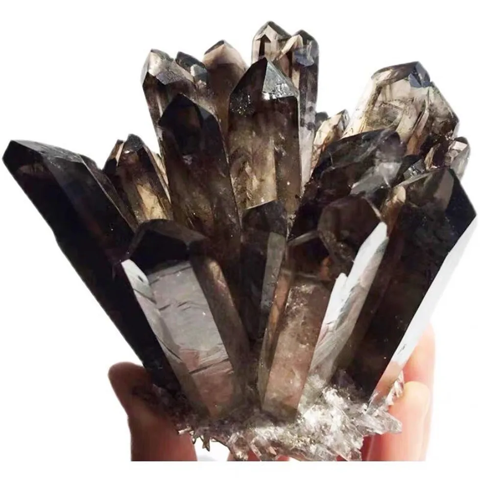 

Natural Rare Smoky Druzy Quartz Crystal Cluster Mineral Specimen Healing Energy Reiki Stones For Home Decoration