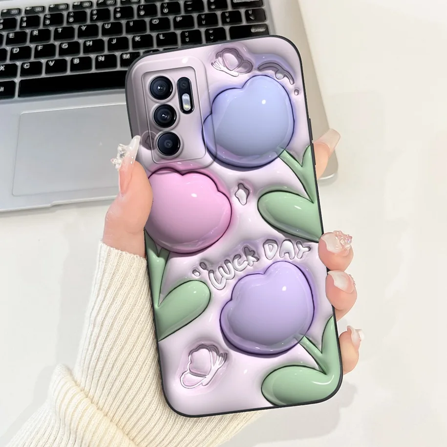 For Oppo Reno6 Z 5G Case Fashion Marble Art Painted Camera Lens Protection Soft Silicone Phone Cover OPPO Reno 6 Coque
