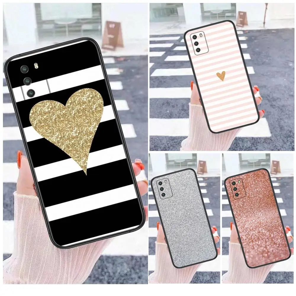 

For Huawei Y5 Y5p Y6 Y6P Y6s Y7 Y7a Y7P Y9 Lite Prime Pro 2018 2019 Replacement Green And Silver Glitter Black Cover Tpu Hoesjes