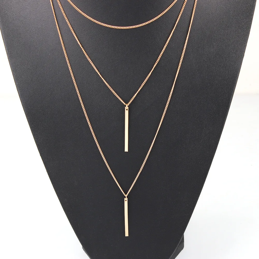 Fashion temperament coin multi-layer necklace simple and versatile personality trend multi-layer clavicle chain female