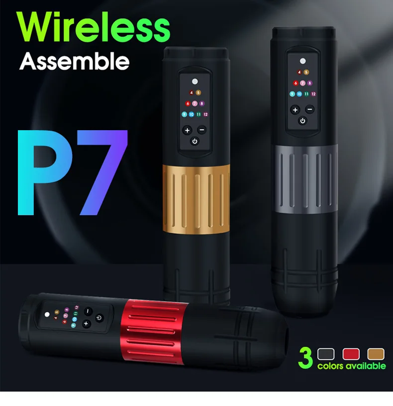 Профессиональная беспроводная тату-машинка в виде ручки с аккумулятором на 2000