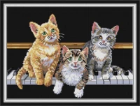 three cats embroidery stamped cross stitch patterns kits printed canvas 11ct 14ct needlework cross stitch
