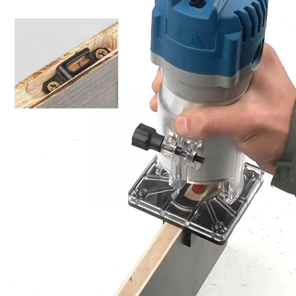 

2 In 1 Slotted Base & Fastening Bracket Wood Trimmer Wood Invisible Milling Tool Base Trimming Router Fasteners Milling Slo M5B5