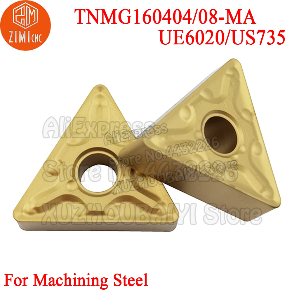

10pcs TNMG160404/08-MA UE6020/US735 Triangle Indexable Tungsten Carbide Insert TNMG331/TNMG332 Turning Tools lathe cutter
