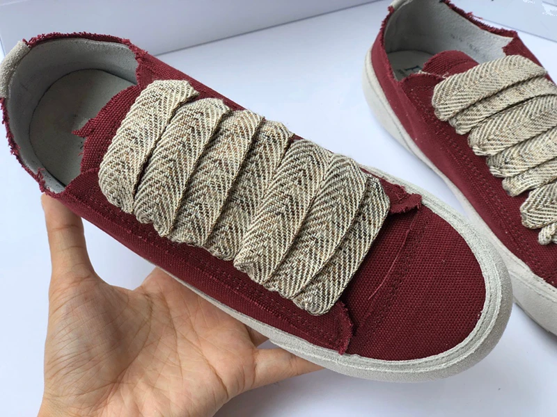 Женские холщовые кроссовки Maxdutti повседневная Винтажная обувь из воловьей кожи