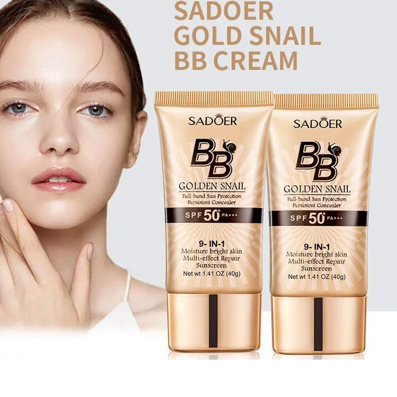 Фото SPF50 + Золотая улитка, солнцезащитный крем, BB-крем, отбеливающая основа, консилер, увлажняющий, долговечный, равномерный тон кожи, основа для макияжа, праймер №5