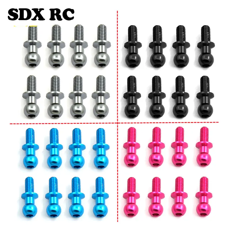 

10pcs Metal M3 Ball-Head Screw Link Rod Shock Absorber End Universal For 1/10 RC Car Sakura D5 Tamiya TT01 TT02 On-road Car w25
