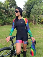 agah cycling skinsuit summer triathlon long sleeve bike jumpsuit mujer roupa speedsuit bodysuit ciclismo brazil femenino ciclist