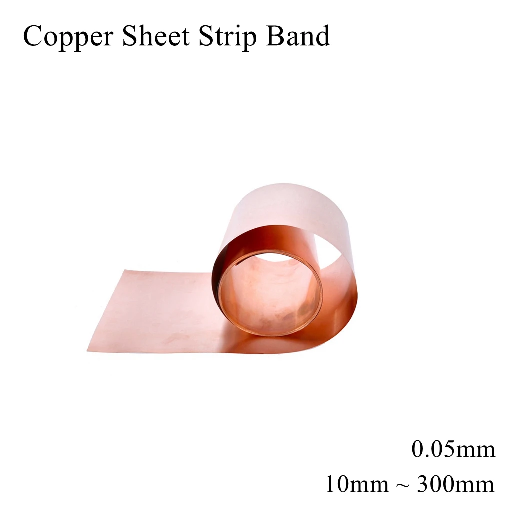 

Thickness 0.05mm x 10mm 20mm 50mm 100mm 200mm 99.9% Pure Copper Cu Metal Sheet Foil Strip Band Belt Tape Strap Plate Pad Board