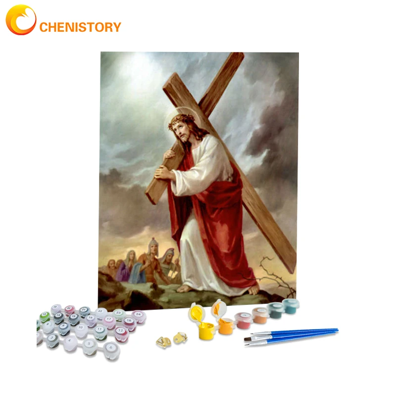 

CHENISTORY Paint By Numbers Jesus Picture For Adults Kits DIY HandPainted Oil Painting Home Decoration Unique Gift Living Room