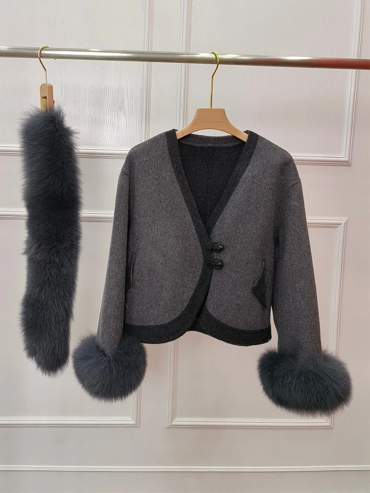 Корейский стиль тонкая женская осенняя шерстяная короткая куртка с воротником