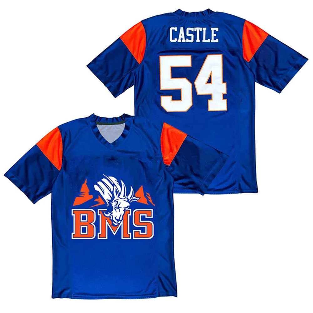 Фото Футболка Castle 54 Tedesco 1 Moran 7 Jersey Blue Mountain State TV Show Football Tee, летняя повседневная модная футболка с принтом, мужская футболка №2