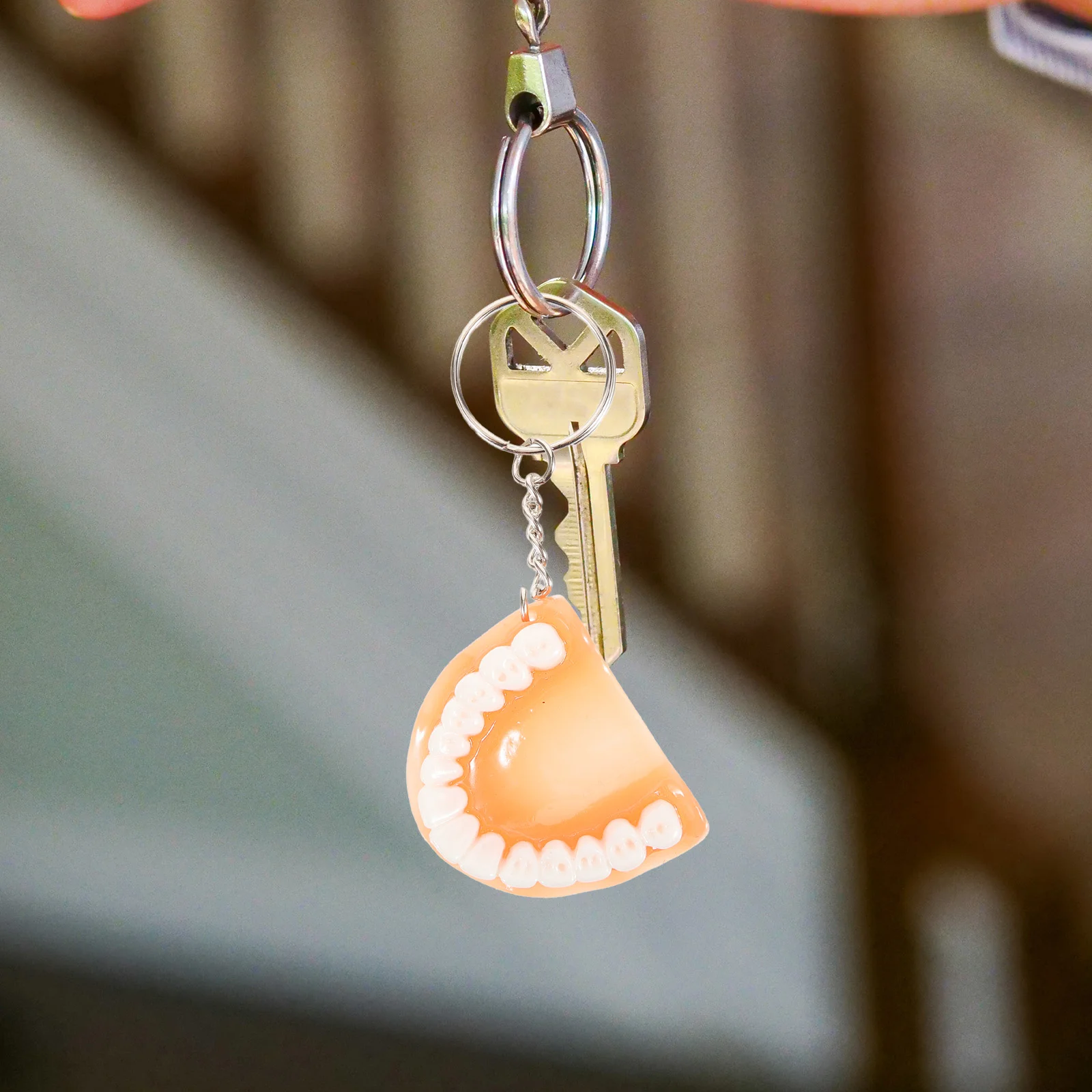 5 шт. хитрый брелок аксессуар забавное кольцо с ложным зубом кошелек декор