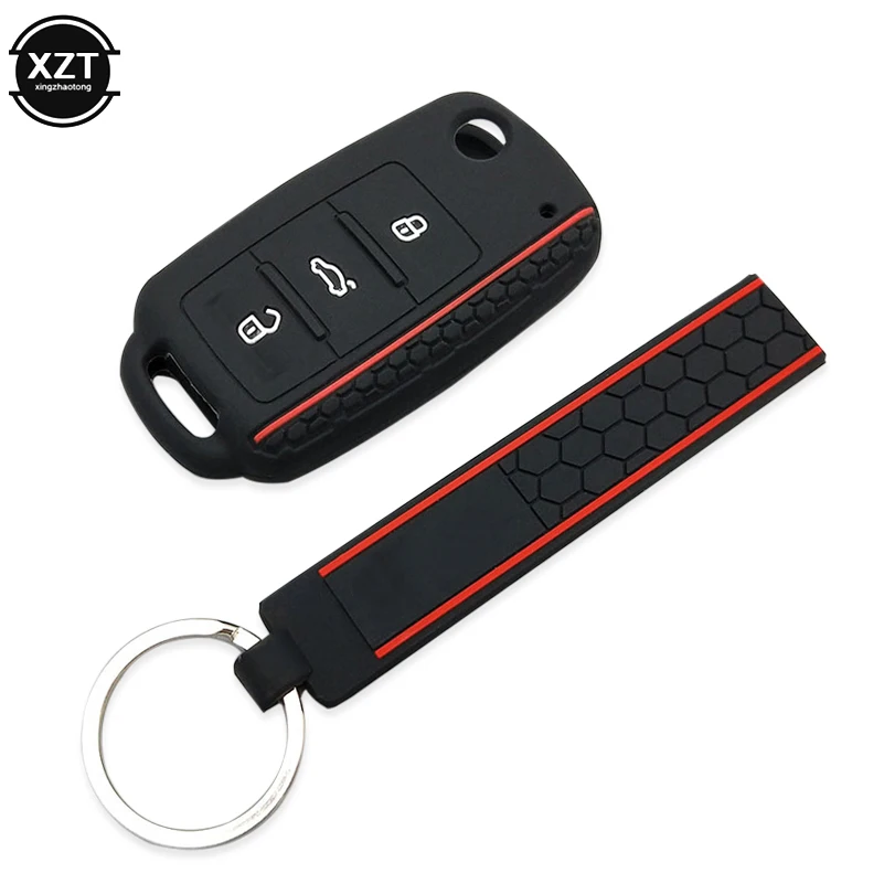 

Silicone Car Key Case For VW Volkswagen Polo Golf Passat Beetle Caddy T5 Eos Tiguan Skoda A5 SEAT Leon Altea Flip Remote Cover