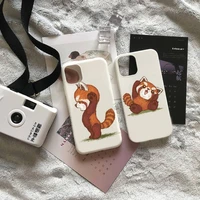 red panda cartoon cute art phone case candy color for iphone 6 7 8 11 12 13 s mini pro x xs xr max plus