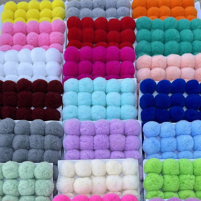 

25 шт., помпон из искусственного меха, 6 см, 8 см