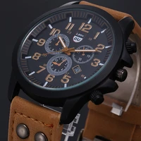 2022 vintage classic watch men watches stainless steel waterproof date leather strap sport quartz army relogio masculino reloj