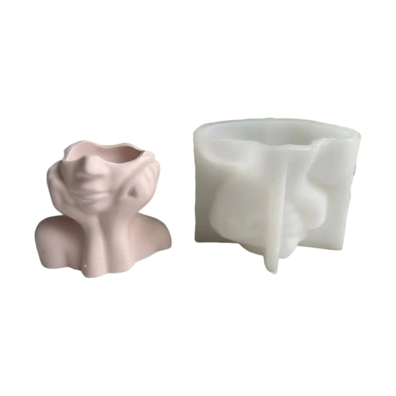

Geometric Cheek Support Face Gypsum Silicone Molds Storage Box Mold for Making Succulent Plant Flower Pot Holder