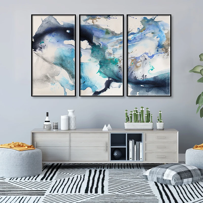 

Современная Абстрактная Картина на холсте с брызгами и чернилами, постеры, Современное украшение для дома, настенное искусство, кукро для с...