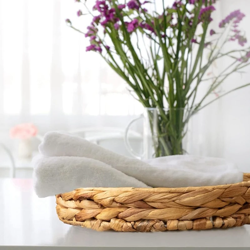 BMBY-круглые плетеные корзины ручная плетеная поднос для хранения натуральная