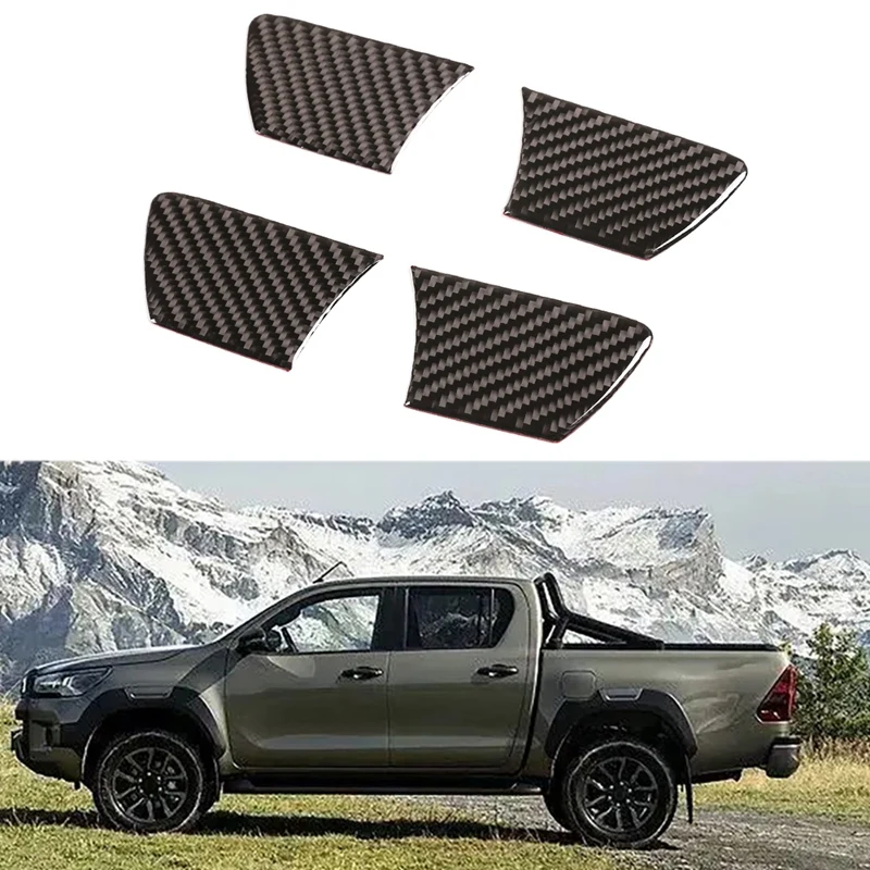 Для Toyota Hilux 2015-2021 углеродное волокно Автомобильная дверная ручка Чаша Крышка