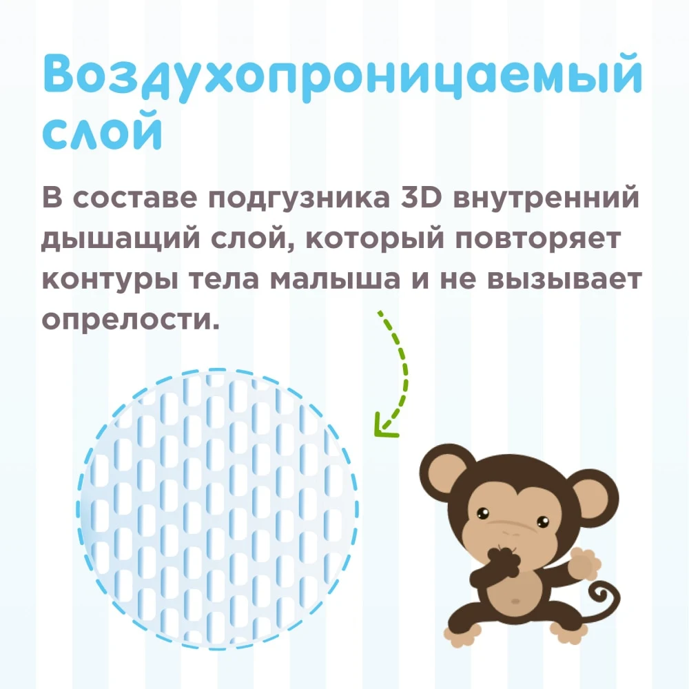 Подгузники детские MOMI Monkey японского качества размер L 54 шт Mother Kids Toilet Training Diapering