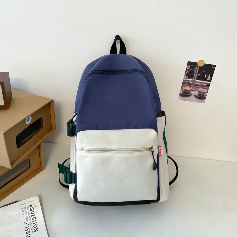 

New Unisex Panelled Pack Backpack Student Oxford Boy Simple School Bags for Teenage Girls Cute Young Girl Preppy Style Women