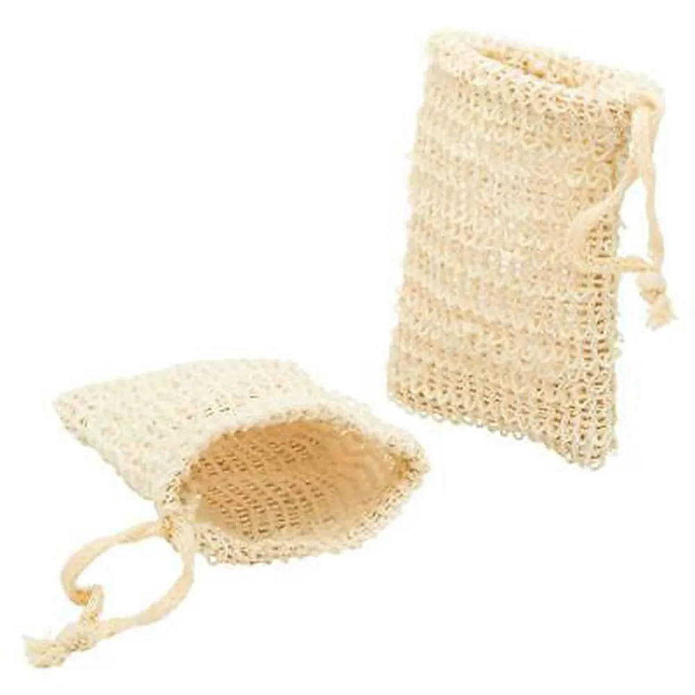 

5Pcs Sisal Soap Saver Bag Exfoliating Mesh Pouch Eco Friendly Natural Zero Waste Foaming And Scrubbing Sisal Bag FOR Bathroom