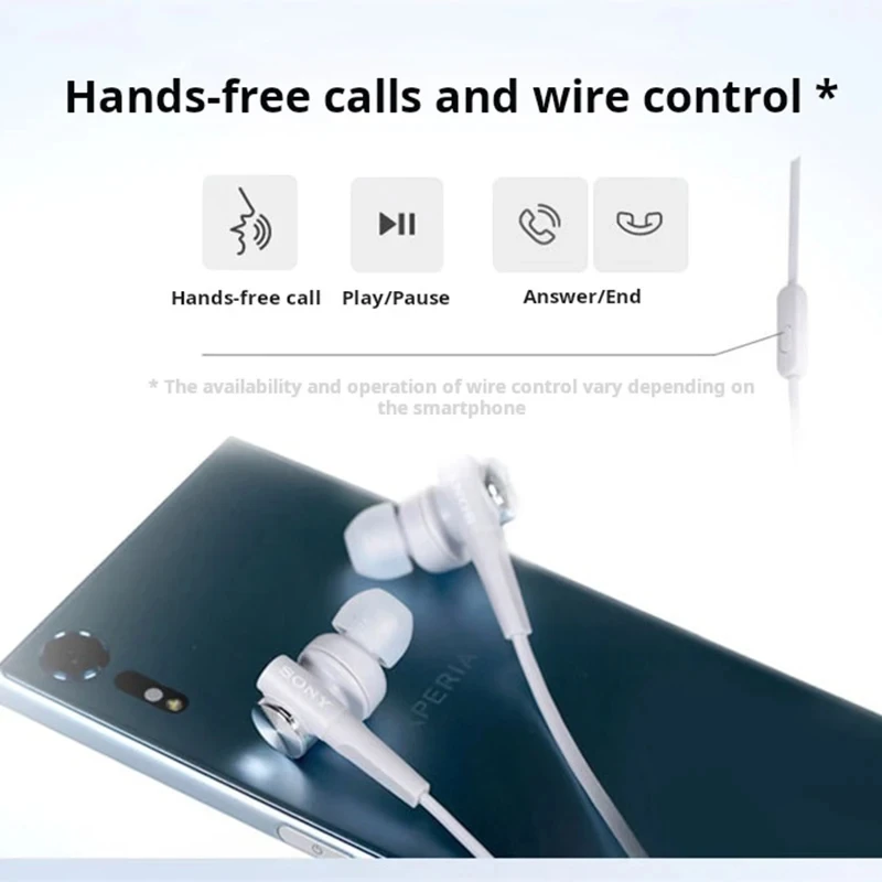 Фото Оригинальные наушники-вкладыши Sony Mdr-Xb55Ap Extra Bass с микрофоном на шнуре №4