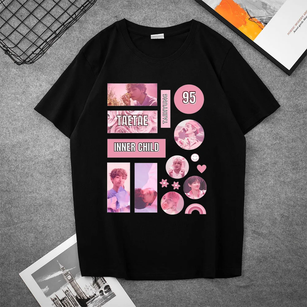 KPOP Bangtan Boys Merch Shirts Album Fans Support Streetwear Loose Clothes SUGA V JIMIN Tshirt Short Sleeve Tops T-shirt