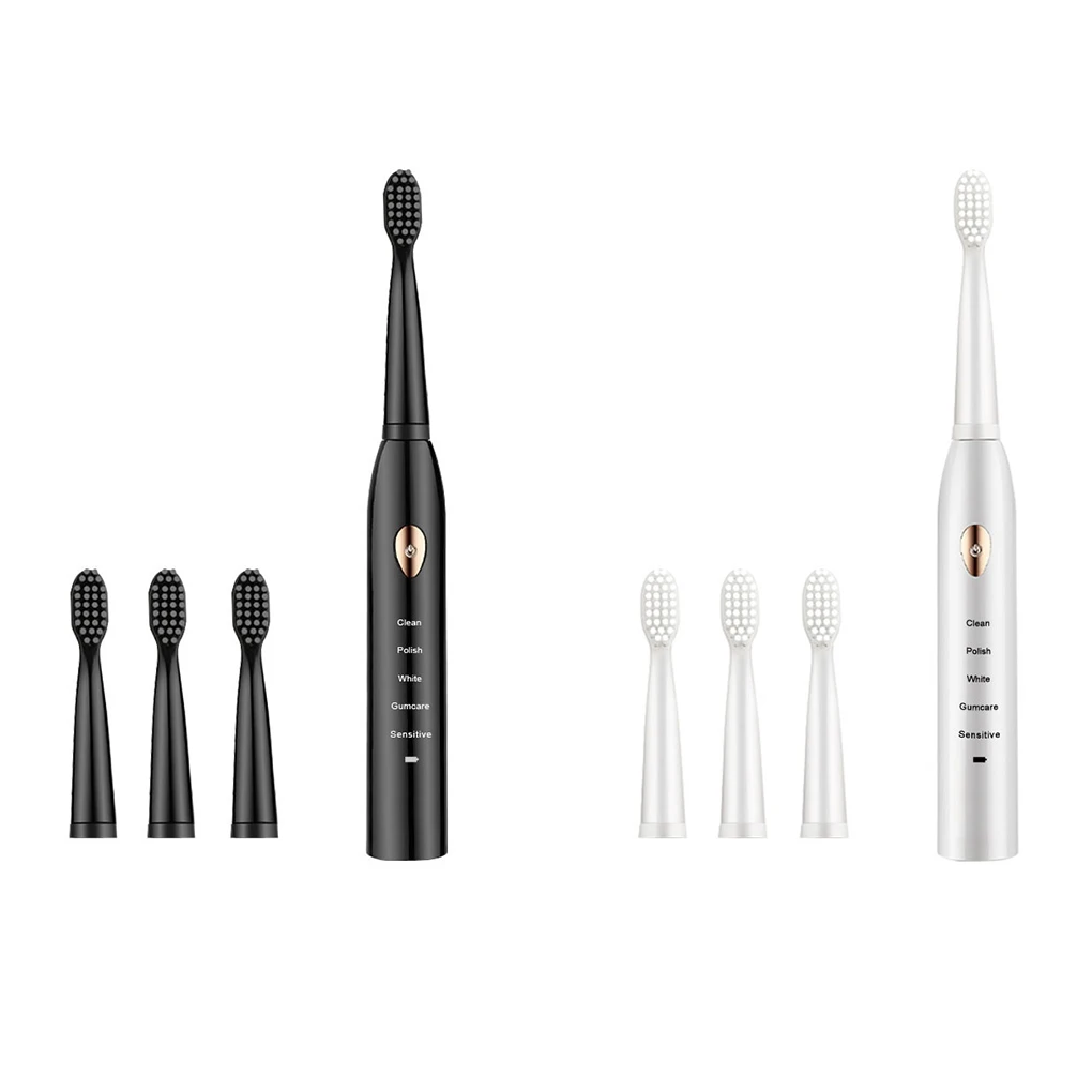

Toothbrush Electric IPX7 Waterproof Tooth Brush Adjustable Portable Tooth Cleaning Tool with 4 Heads