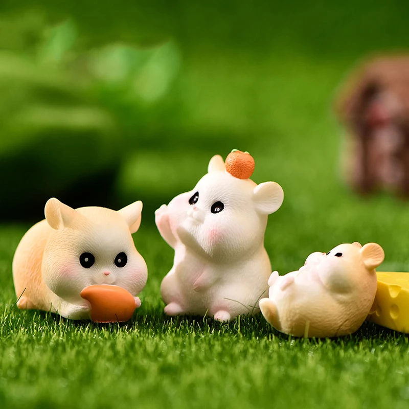 

Greedy Hamster Statue Animal Model Miniature Landscape Home Decoration Miniature Fairy Tale Garden Decoration Accessories Modern