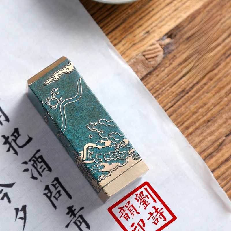 Customized Chinese Name Stamp Brass Seal Personal Name Stamps Chinese Calligraphy Painting Stempel Portable Creative Name Stamps
