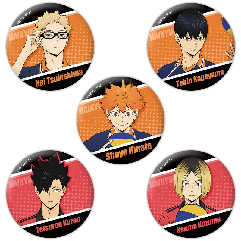 

ELBCOS Haikyuu! Hinata Shoyo Tobio Kageyama Kozume Kenma Kuroo Tetsurou Китай официальное разрешение значок Косплея