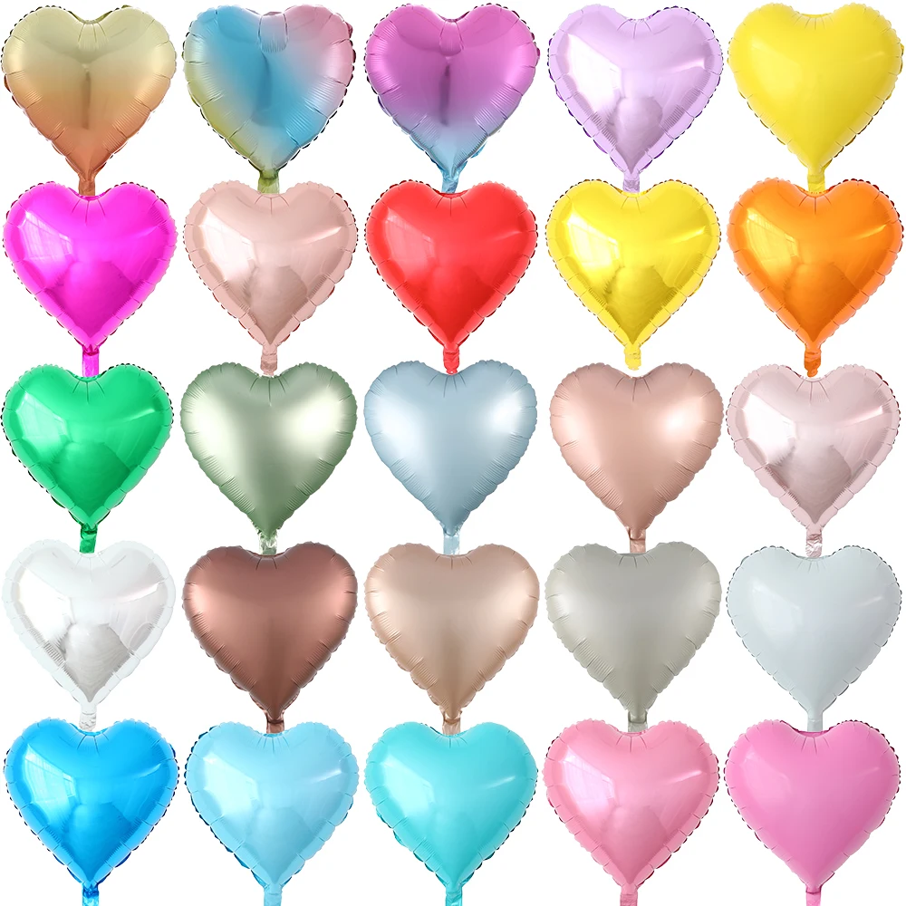 

5/10Pcs 18inch Cream Heart Foil Balloon Sage Green Baby Pink Blue Brown Heart Helium Globos for Birthday Baby Shower Party Decor