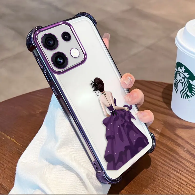 Фото Чехол с покрытием для OPPO Reno 16 Pro 16F 16FS Reno16 F FS 5G, противоударный чехол из ТПУ с принтом бабочки, защита по четырем углам №1