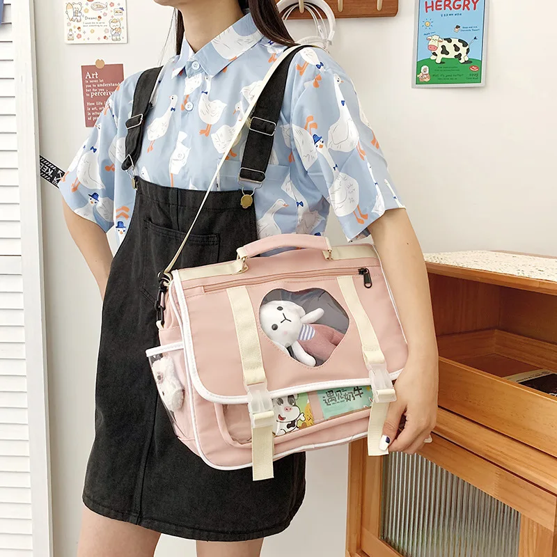 

Ins New Korea Multifunctional Backpack Female 2023 New Mori One Shoulder Cross-body Backpack College Pain Bag Itabag IB048