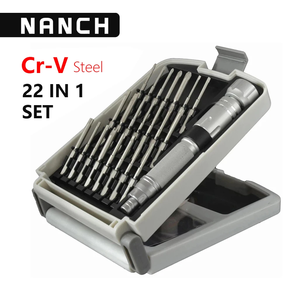 

Phone Repair Tool CR-V Steel Screwdriver Nanch Magnetic Mini Set 22 in 1 Kit For Mobile/Computer/Electronics/Laptops/LCD
