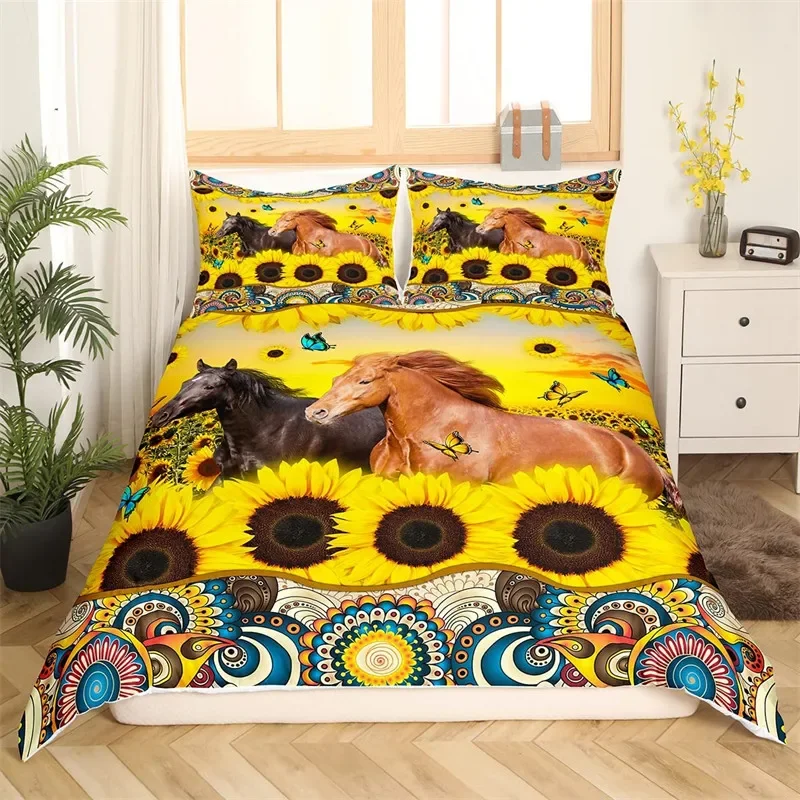Пододеяльник с лошадью комплект постельного белья в Западном ковбойском стиле