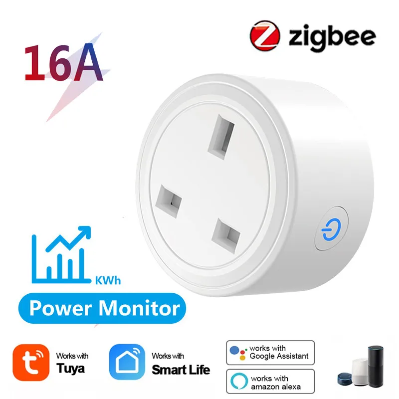

Умная розетка Zigbee 16 А, устройство для измерения мощности телефона, с голосовым управлением через приложение, совместимо с Google Home Alexa