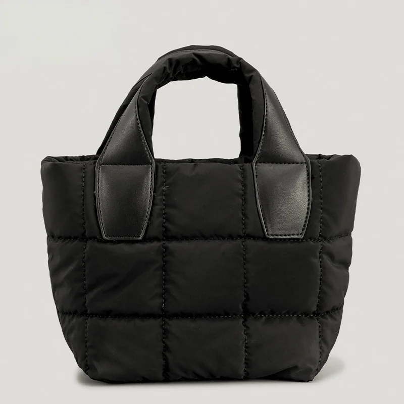 

Модная стеганая маленькая сумка-тоут с подкладкой, дизайнерские женские сумочки, роскошная нейлоновая сумка через плечо с хлопковым пухом, ...