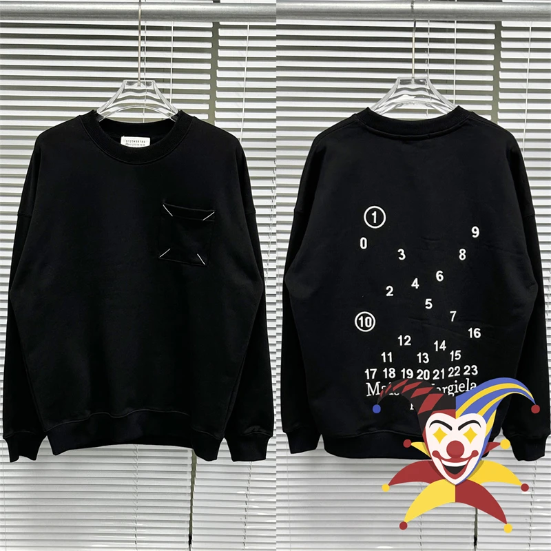 

Embroidery MM6 Margiela Calendar Sweatshirts Hoodie For Men Women Four point Crewneck