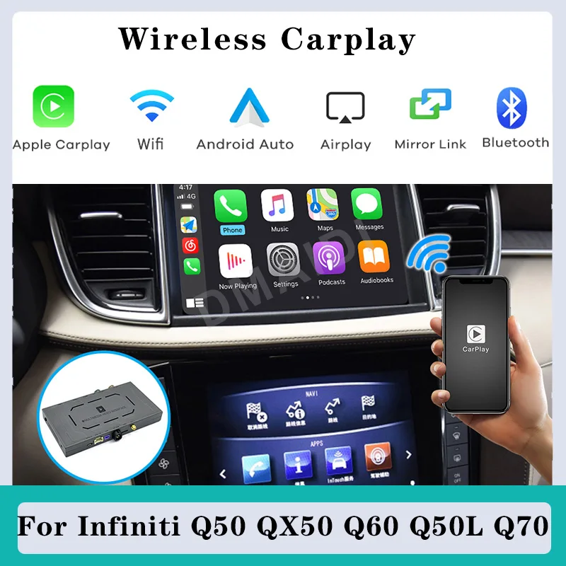 

Wireless Apple Carplay Box Android Auto Decoder for Infiniti Q50 QX50 Q60 Q50L QX60 Q70 2015-2019