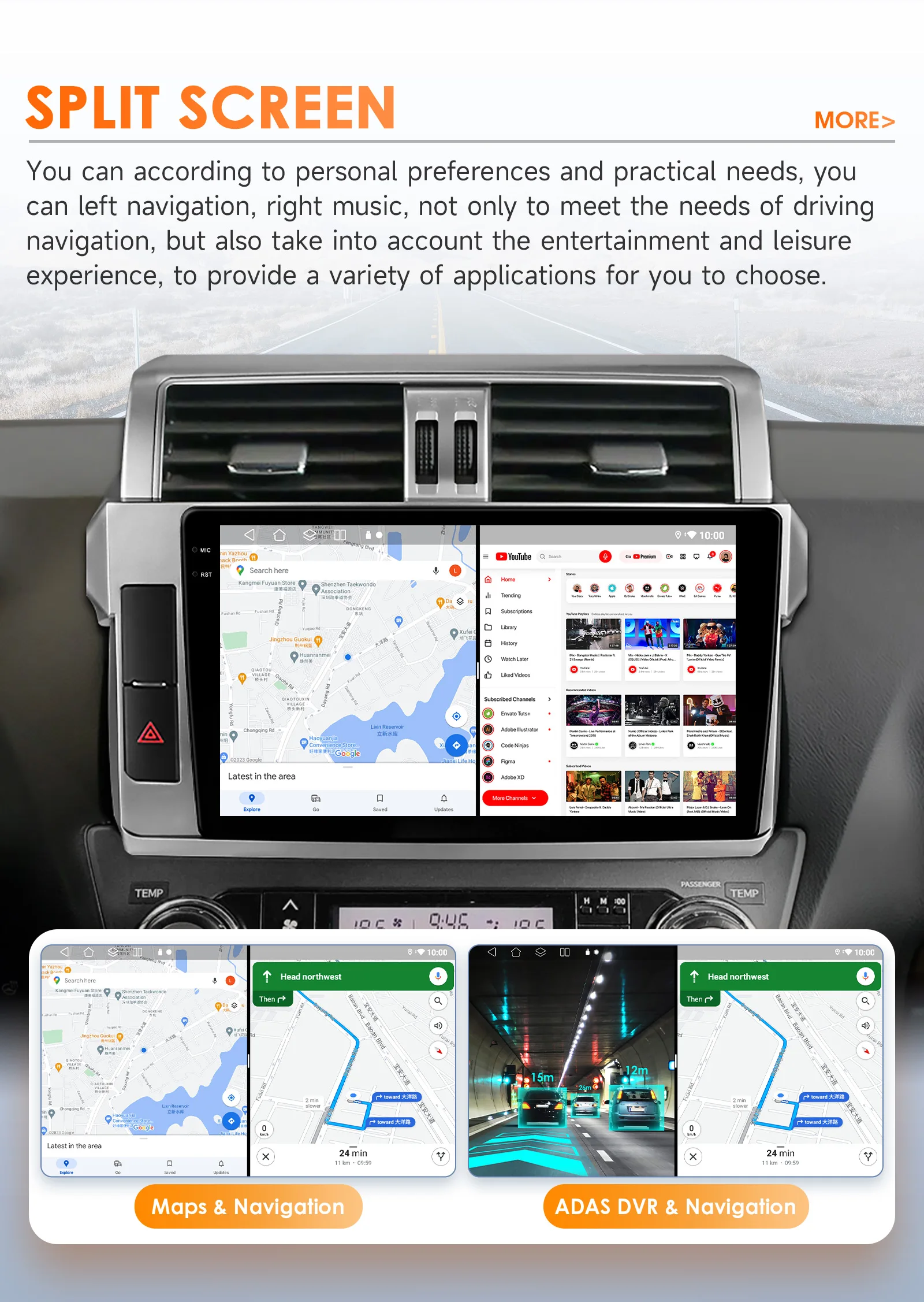 Фото Автомагнитола Hizpo 10.1 дюймов для Toyota Land Cruiser Prado 150 2013-2017 с WiFi, 4G, Bluetooth, беспроводным CarPlay, модель 6115 №5