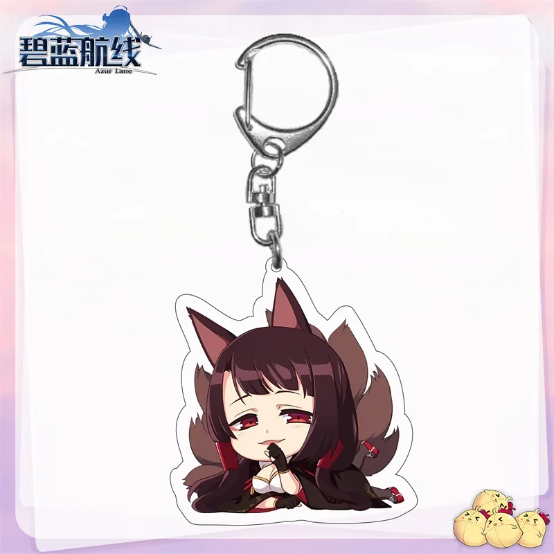 Azur Lane Аниме Фигурки IJN Kaga Akagi Единорог Косплей Акриловые Брелки Kawaii Сумка Подвеска