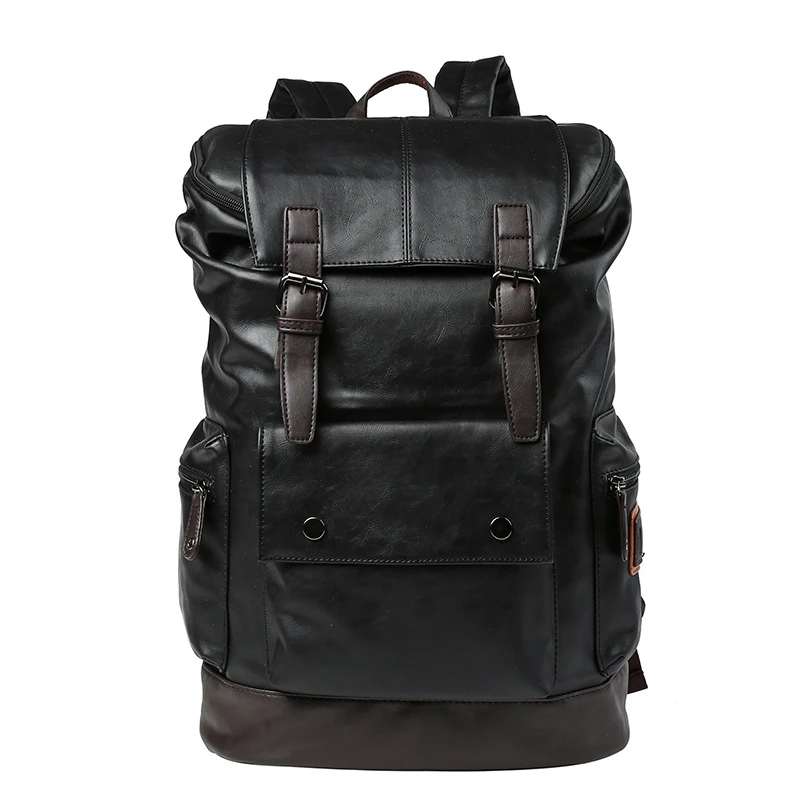 

Youth Bag Shoulder Boy Backpack Luxury School Business Men Large Male Backpack Travel Laptop Leather Bag Black Capacity Brand